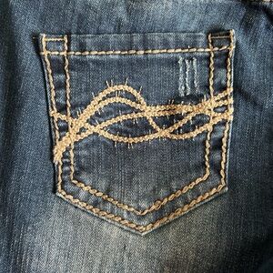 Cowgirl Tuff Dark Blue Denim Jeans All Studded Up 25x35